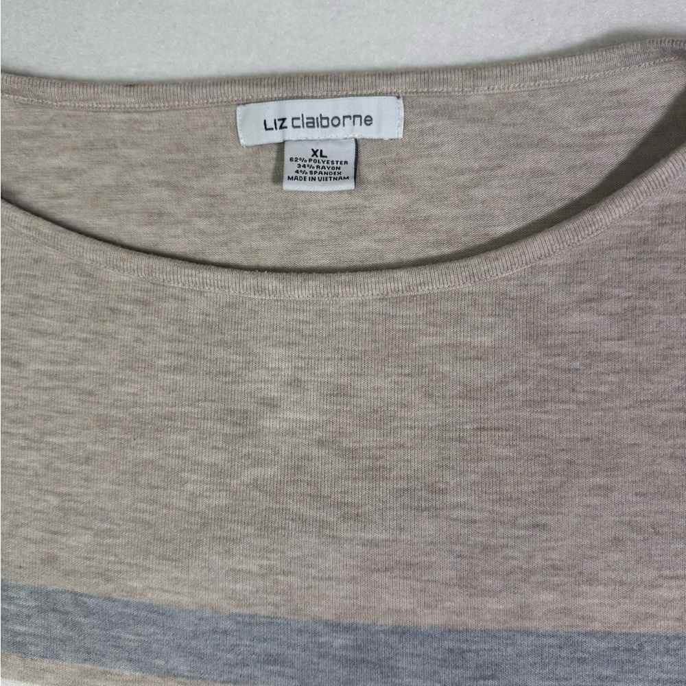 Liz Claiborne Striped Long Sleeve Top‎ XL - Picture 3 of 5